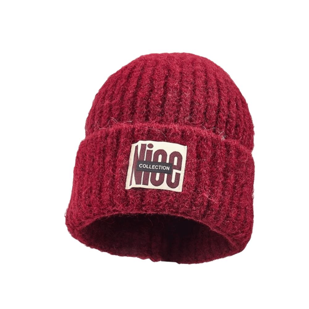 Letter Embroidery Knitted Woolen Hat Thickened Ear Protection Hat Fashion Skullies Cap Winter