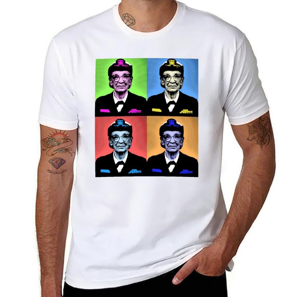 Grace Hopper 1960s Nyc Pop Art Design Tshirt Large Size Casual Short Sleeve Top
