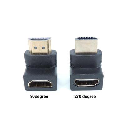 Convertidor HDMI macho a hembra, adaptador de ángulo recto de 90° a 270°, conector acodado para cable de TV HDTV
