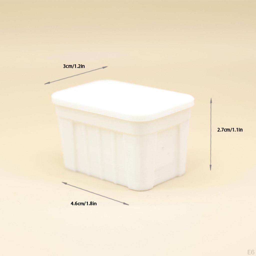 1/12 Dollhouse Storage Box Mini Model Micro Landscape Simulation Container with Lid Life Scene