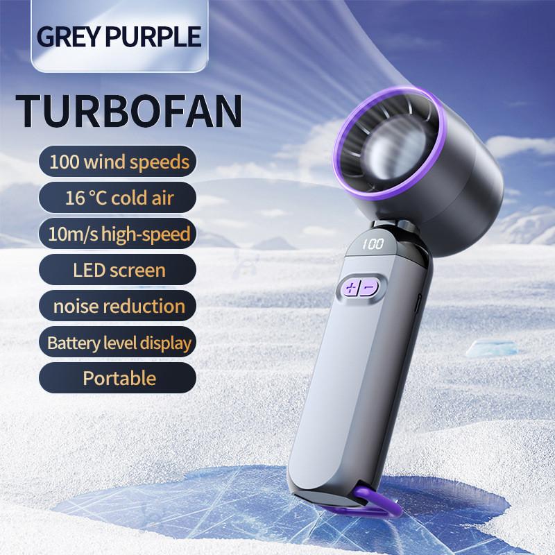 Mini Handheld Turbo Fan With Type C Rechargeable Battery For Outdoor Use