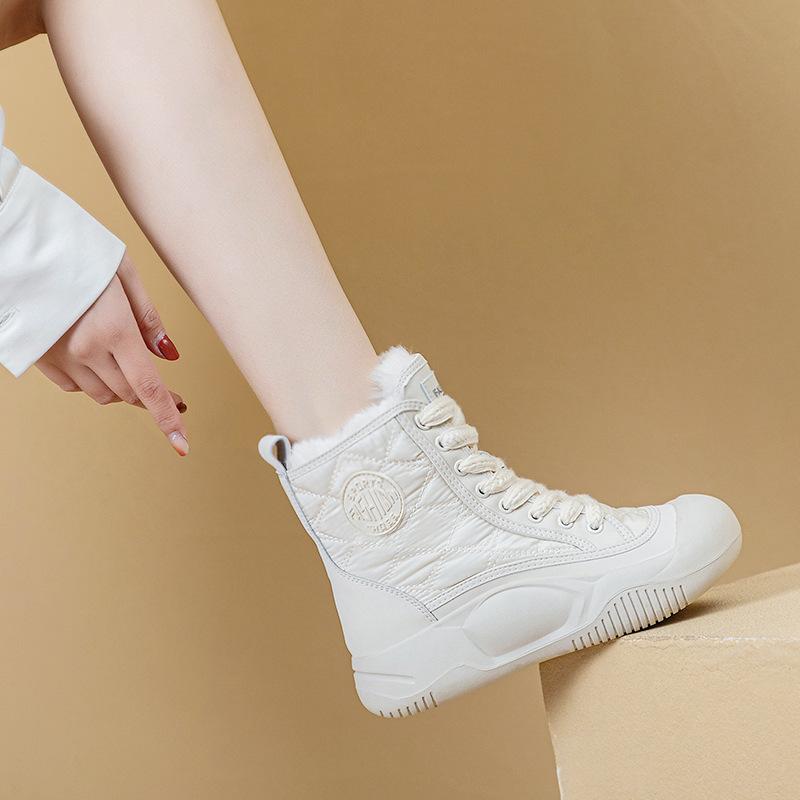 Thick-soled Waterproof Snow Boots Women's Winter New Cotton Shoes Women's Fleece Thickened Fashion Trendy Women's Bread Shoes