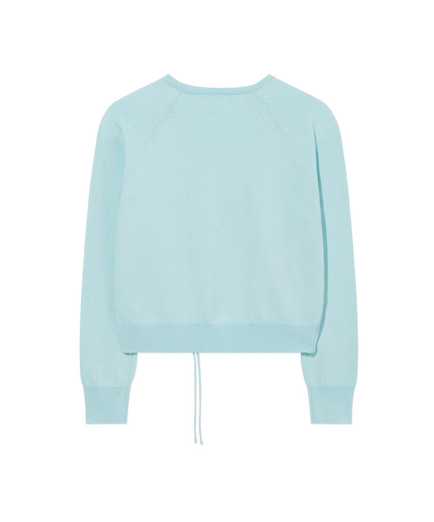 COVERNAT WOMAN Shirred V-Neck Knit Sky Blue