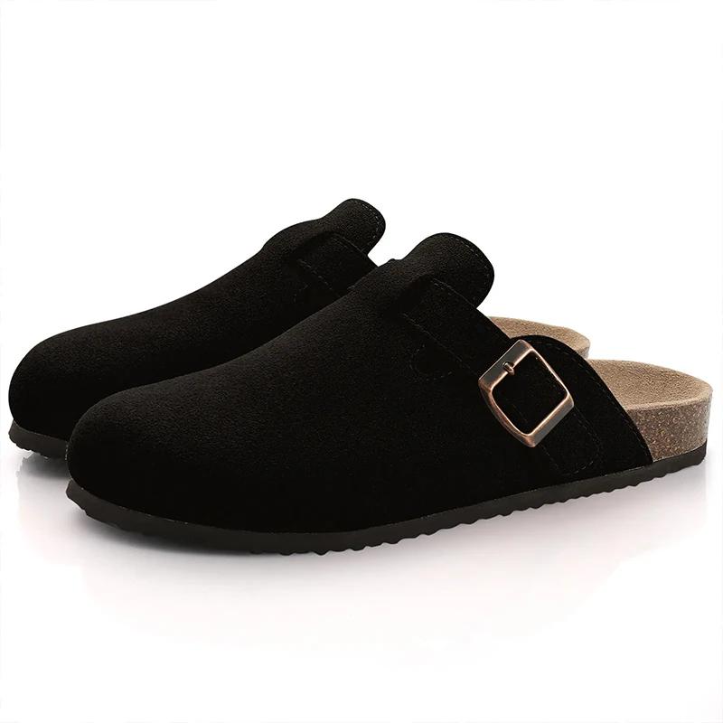 Fashion Kidmi Women's Genuine Suede Clogs Soft Footbed Leather Potato Shoes Comfort Slip On Clogs with Arch Support Fashion Home Slipper