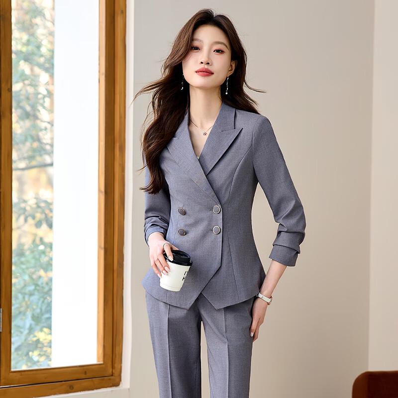 Women's Professional Double-Breasted Suit Set