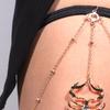 Punkowy łańcuszek na nogę, podwiązka, wiszący skorpion, długi frędzel, łańcuszek na udo, elastyczny, seksowny łańcuszek na ciało, biżuteria, impreza w klubie nocnym dla kobiet