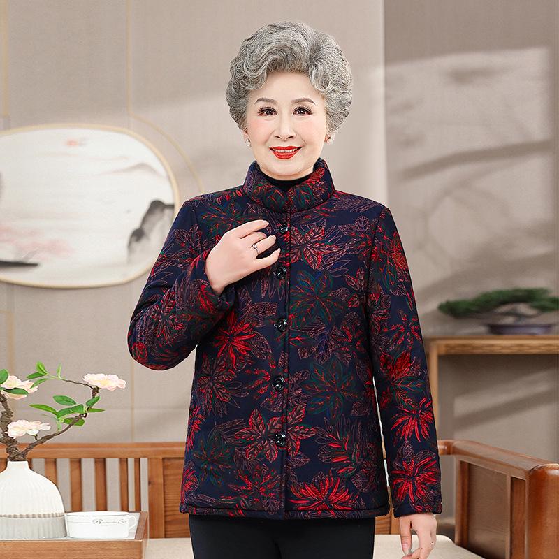 Elegant Winter Velvet-Cotton Jacket for Middle-Aged & Elderly Women