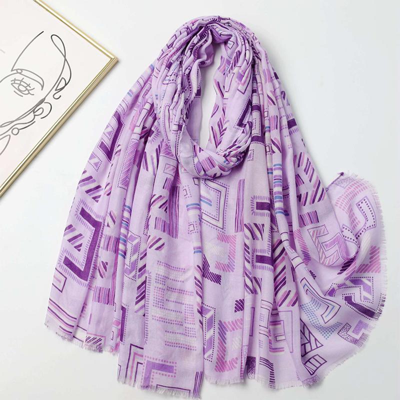 2024 New Fashion Print Ladies Women Scarf Female Cotton Linen Shawl Tassel Four Seasons Muslim Hijab Wrap 90*180cm