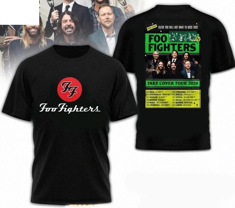 Foo Fighters Take Cover Tour 2026 Double Side T-Shirt Unisex T-Shirt L