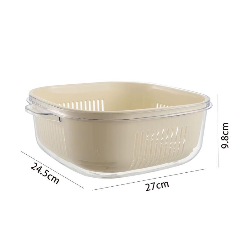 Cream-Style Oval Draining Basket Set