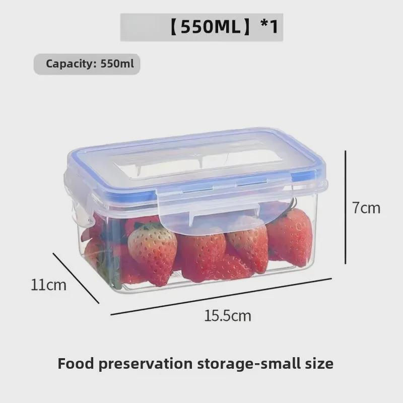 

Прозрачный пищевой пластиковый ящик для хранения для кухни и холодильника Small: 550ML