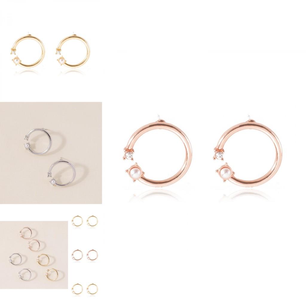 Fashionable Alloy Geometric Pearl Stud Earrings For Women Trendy Designs