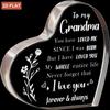 2D Flat Grandma Gifts for Mother'S Day, Grandma Birthday Gifts, Heart-Shaped Acrylic Keepsake for My Grandma, Mother'S Day Birthday Gift for Grandma F
