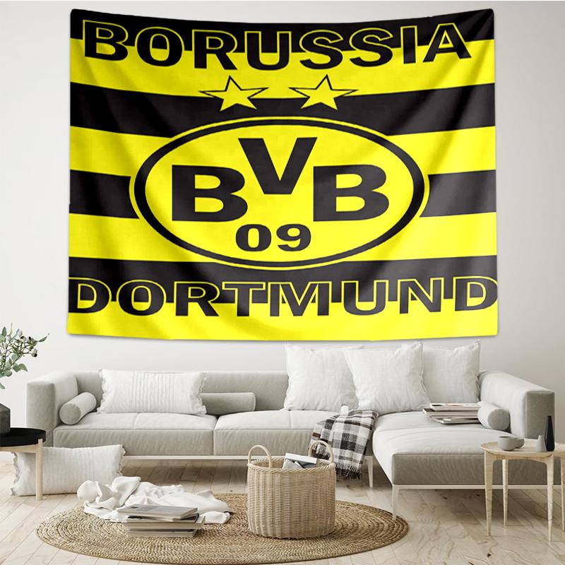 Borussia Dortmund Print Tapestry, Backdrop, Easy Setup, Ideal for Bedroom, Office & Living Room, with Aesthetic Wall Hanging Decor.