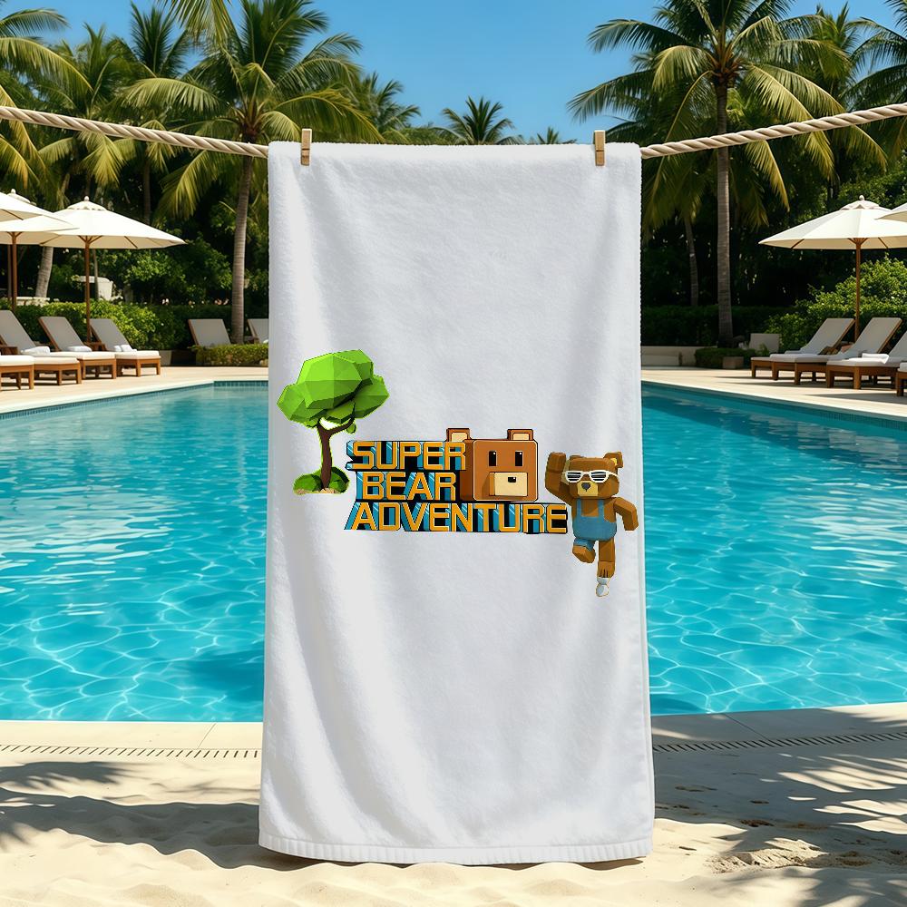 Game Towel A-Adventure For S-Super Outdoor B-Bear Camping Beach Towel Super Absorbent Quick-Drying Summer Towel