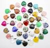 20MM Herzförmiger Naturstein Anhänger: Achat, Rosenquarz, Aquamarin, Pfirsichherz Schmuck