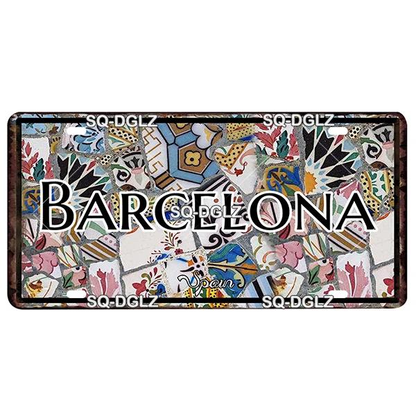 Europa Stadt 15x30CM Schild Metallschild Vintage Plakette Blechschild Wanddeko Für Bar Land Irland/Paris/Prag Poster