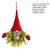 Lighted Gnome Christmas Wreath for Front Door Artificial Pine Spruce Hanging Sign Swedish Tomte Holiday Decor for Indoor Outdoor Porch Window Wall