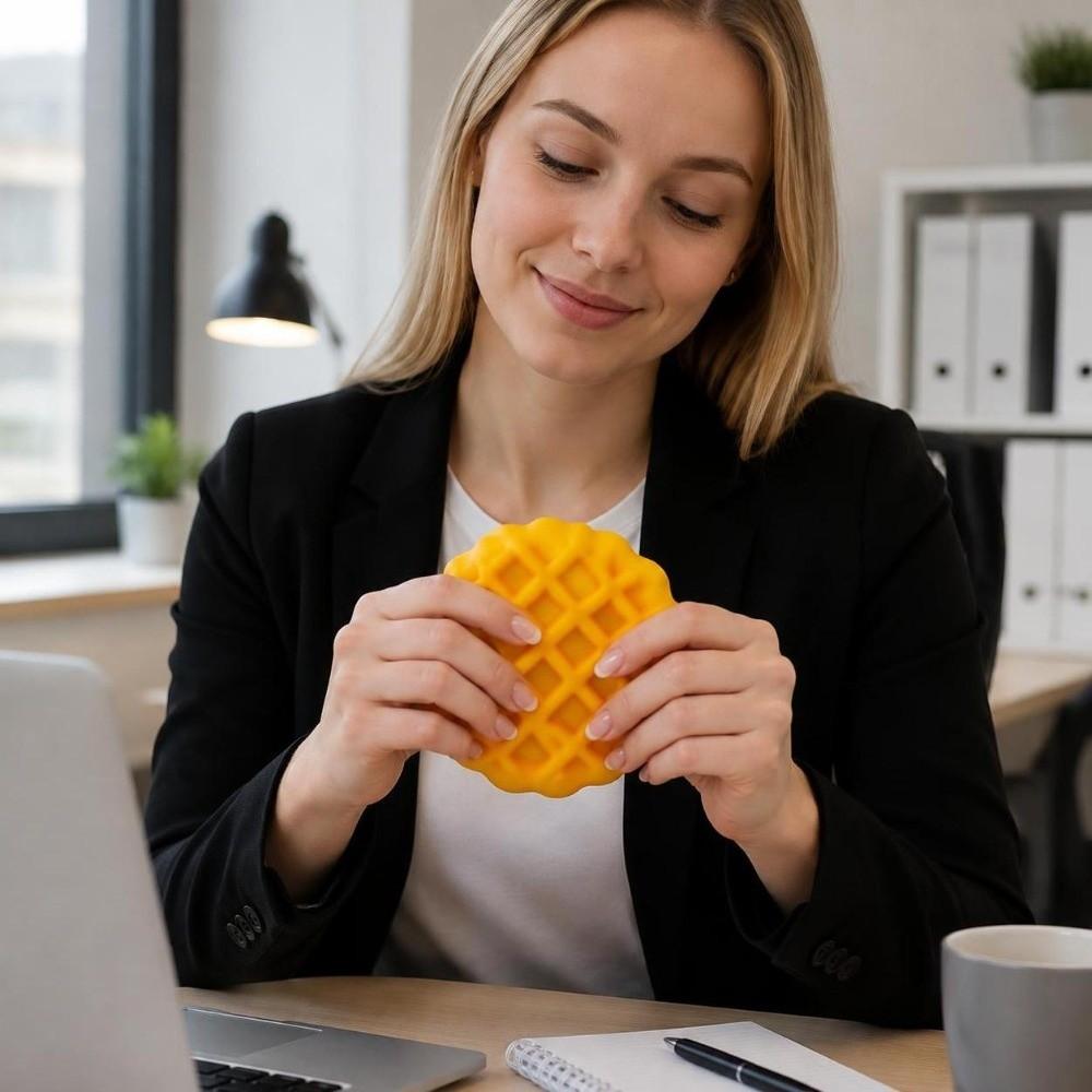 Crunchy Crackling Waffle Squishy Toy Building Blocks Realistic Dessert Pinch Children's Gifts