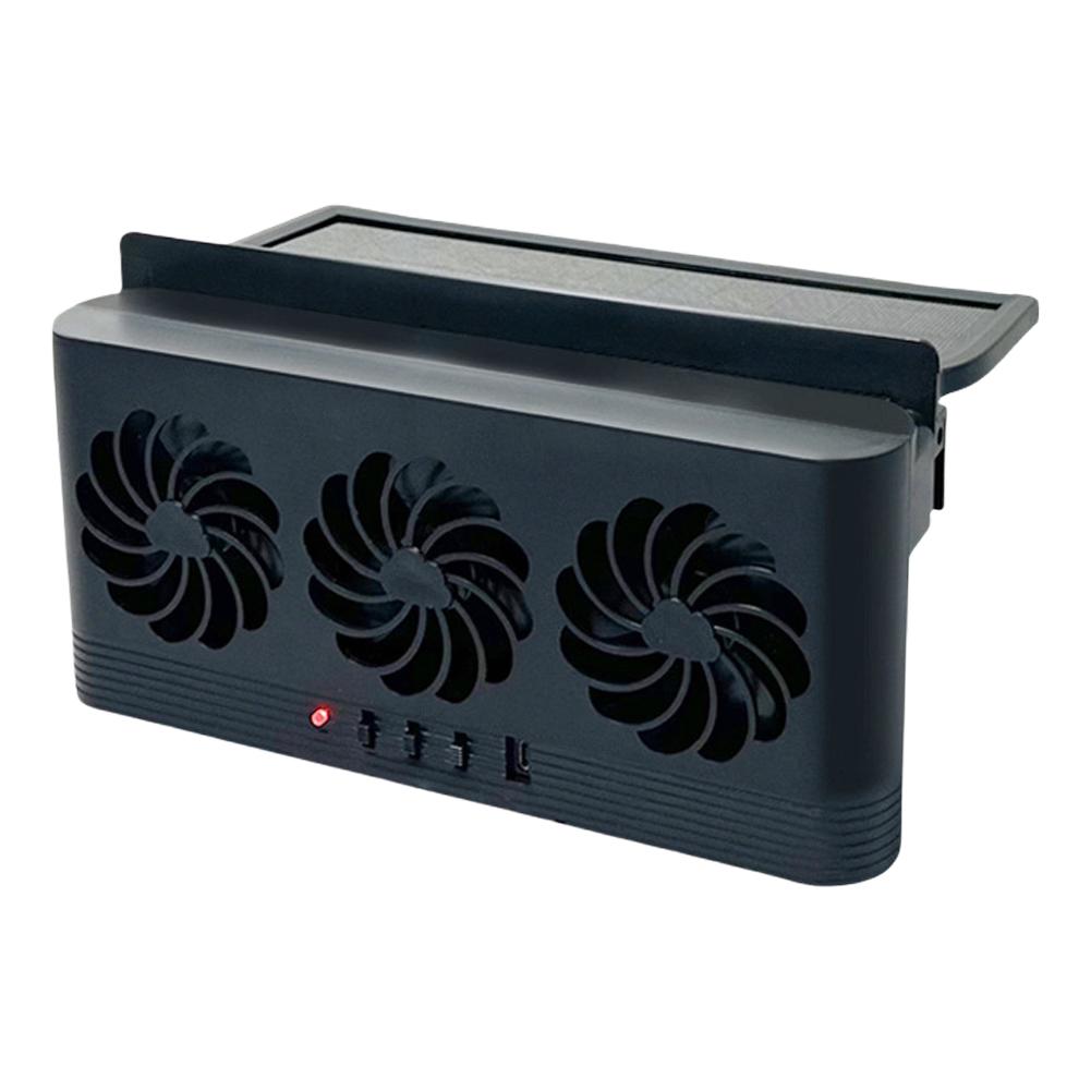 3-in-1 5000 RPM 2.5W 5.5V Solar Car Exhaust Fan with 3 Air Outlets Car Radiator Cooling Fan Air Vent Fan Eliminate Peculiar