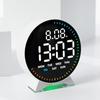 Creative RGB Color-Changing LED Wall Clock 6651R - Multifunctional Digital Display for Living Room