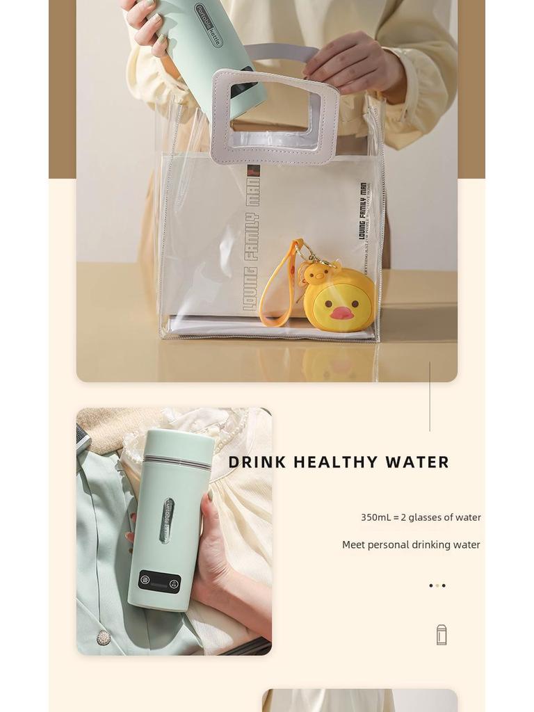 Portable Stainless Steel Electric Heating Cup - 110V Insulated Water Mug