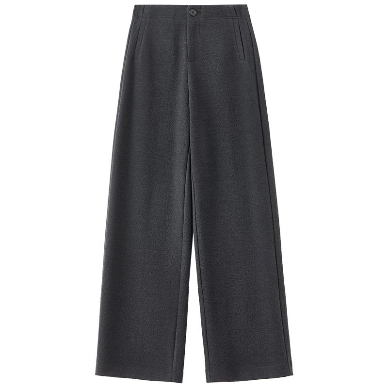 Women's Silk & Wool Blend High-Waisted Straight-Leg Pants
