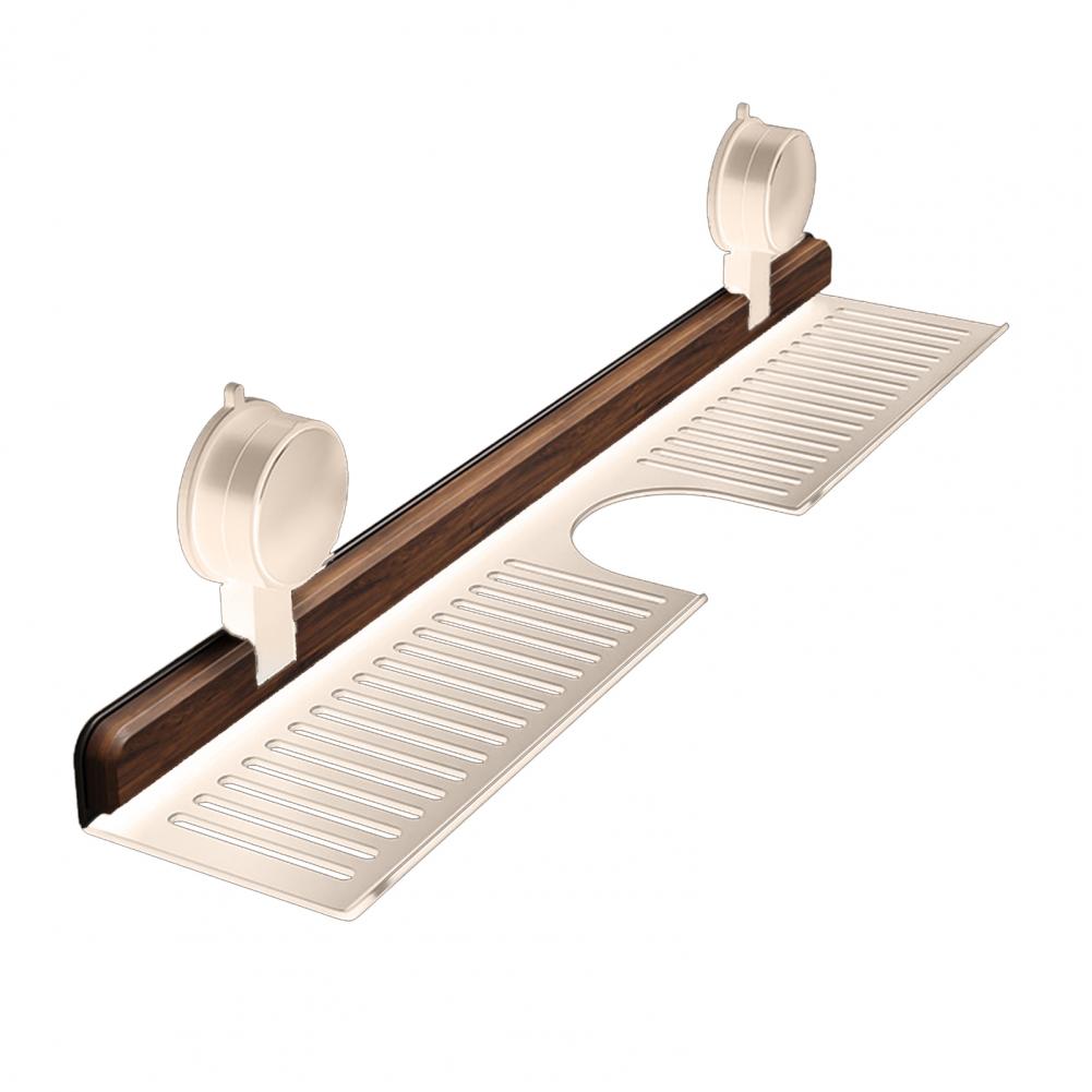 

No-drill Storage Solution Suction Cup Bathroom Storage Rack with Strong Load-bearing Design Cleaning Cloth Storage Draining Rack білий