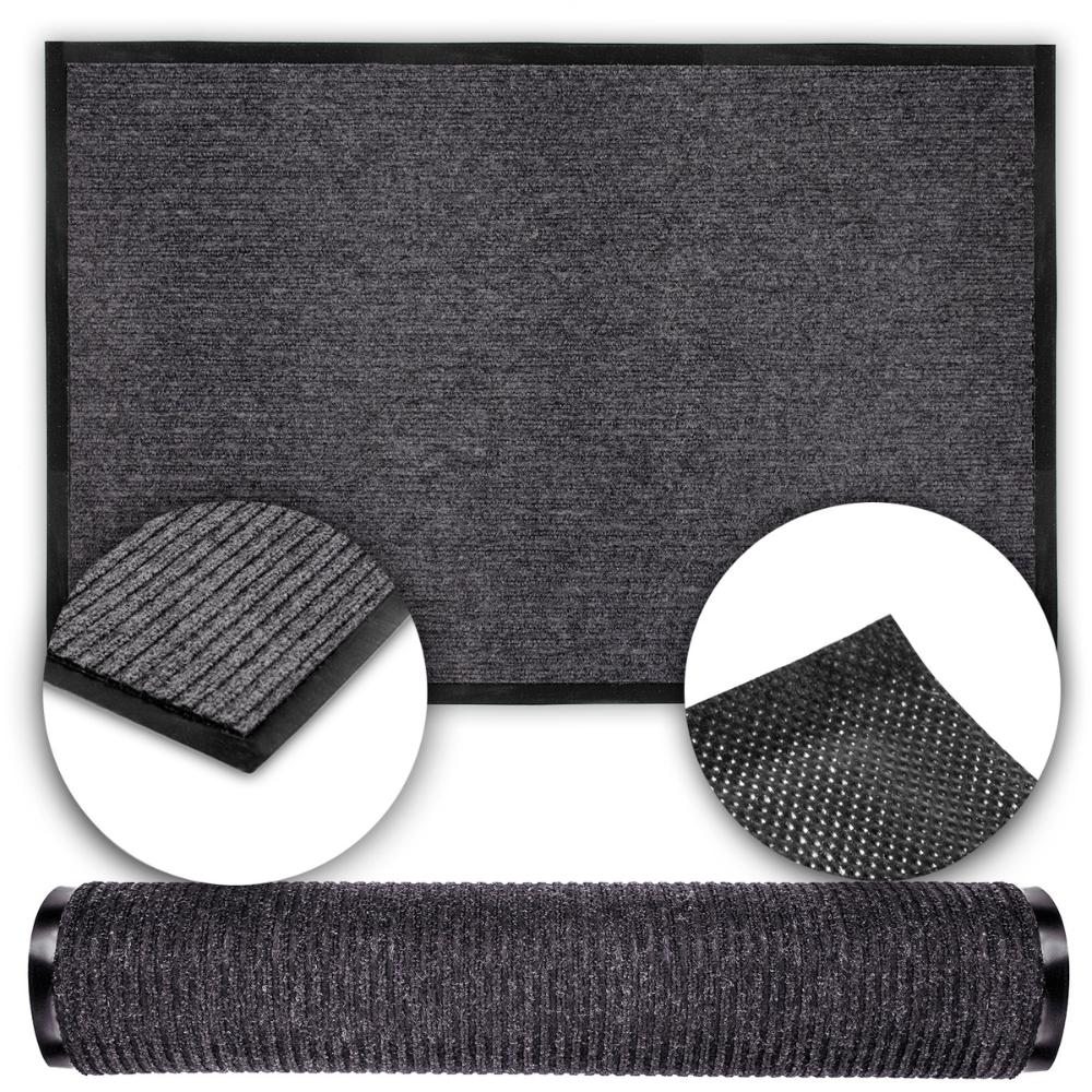 Doormat, Shoe Mat, Ribbed, Gray, Outdoor, 120 X 180 Cm