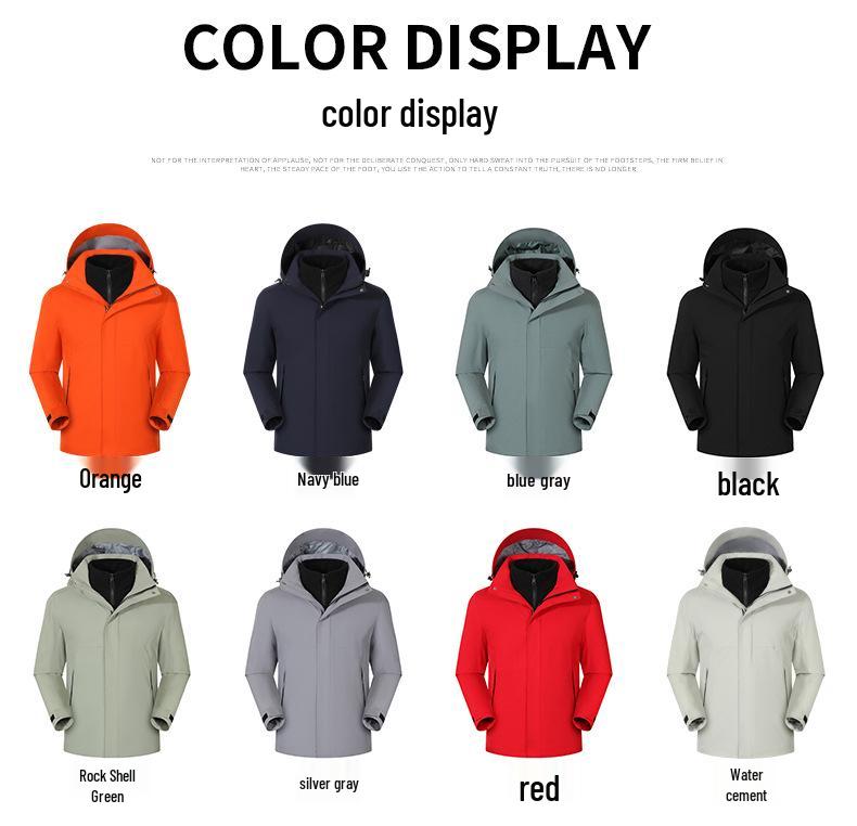 Unisex Młodzieżowa Wodoodporna Kurtka Górska Trzyw Warstwy z Odpinaną Podpinką Puchową