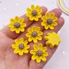 10pcs Vibrant Yellow & Black Resin Flower Embellishments, 20mm - Perfect for DIY Crafts & Garden Decor with Flat Back Stones