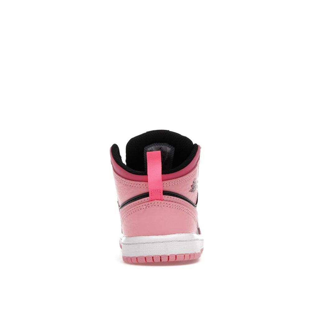 Air Jordan 1 Mid TD Coral Chalk Baby Sneakers Pink Rush-Pink Black 640735-662