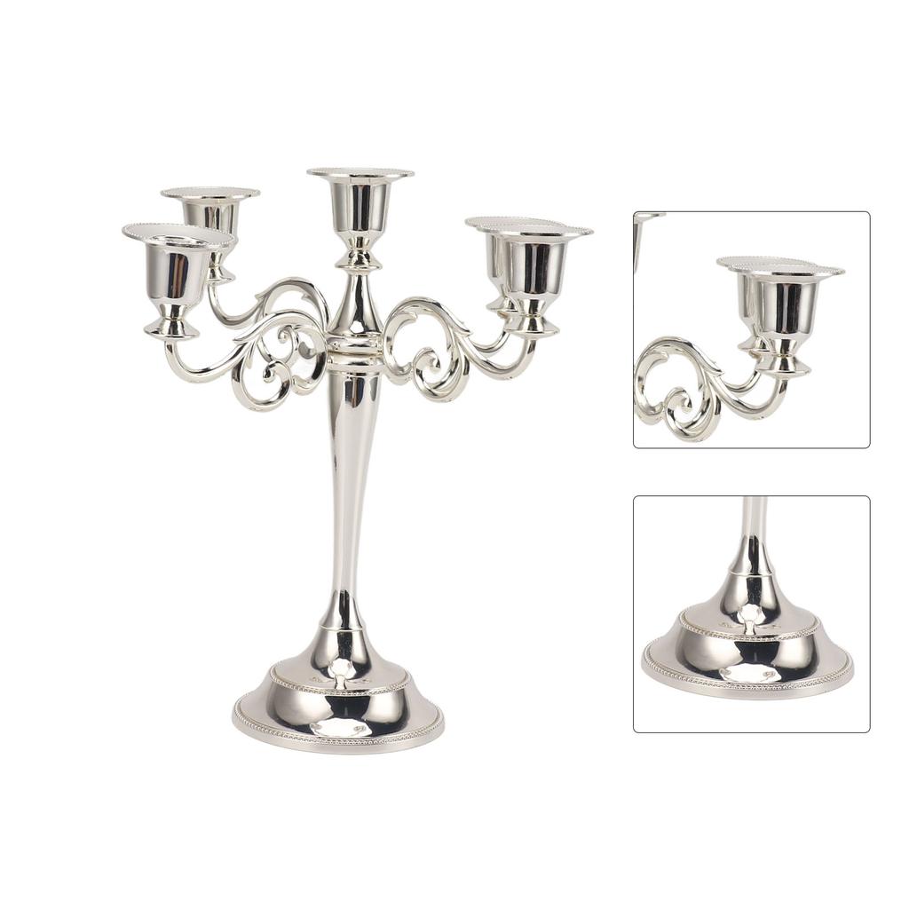 5 Arm Candlestick Holder Iron Retro Decorative Candle Holder Centerpiece for Home  
