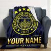 1pc Fenerbahçe Spor Kulübü Blanket with Custom Name, Gift, for Men and Women, Soft Blanket, Good for Sofa Bed Couch Travel, Lightweight Flannel Blanke