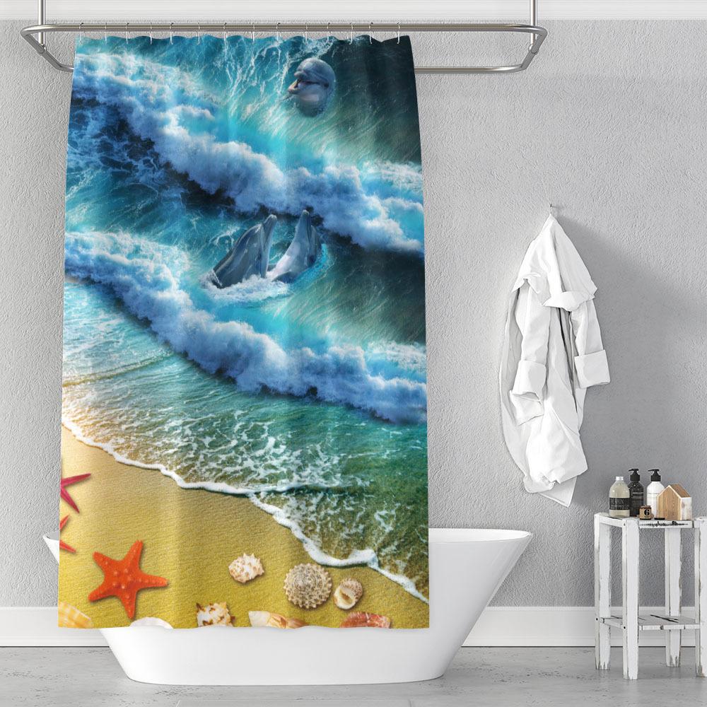 JINRUN Bathroom Thickened Waterproof Curtain Mildew Proof Shower Curtain Shower Partition Curtain Shower Curtain Bathroom Curtain Free Perforation