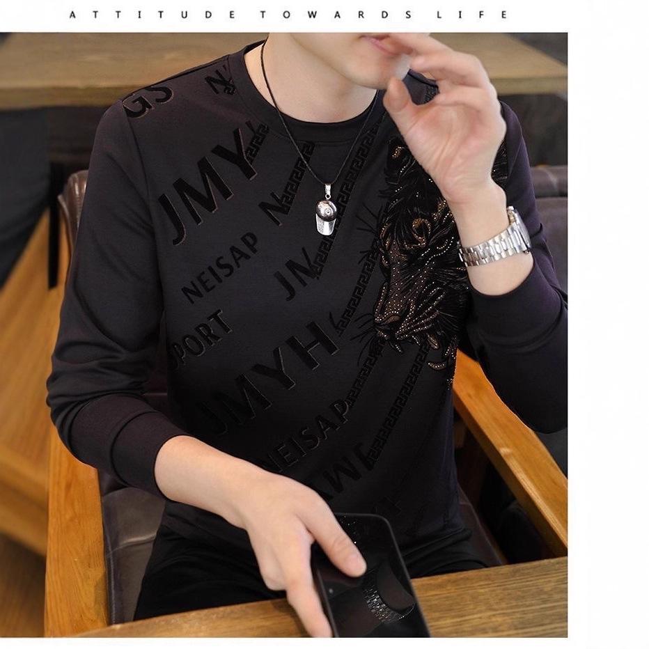 Men's Premium Velvet-Lined Round Neck Hoodie - Autumn/Winter Casual Long Sleeve Fashion