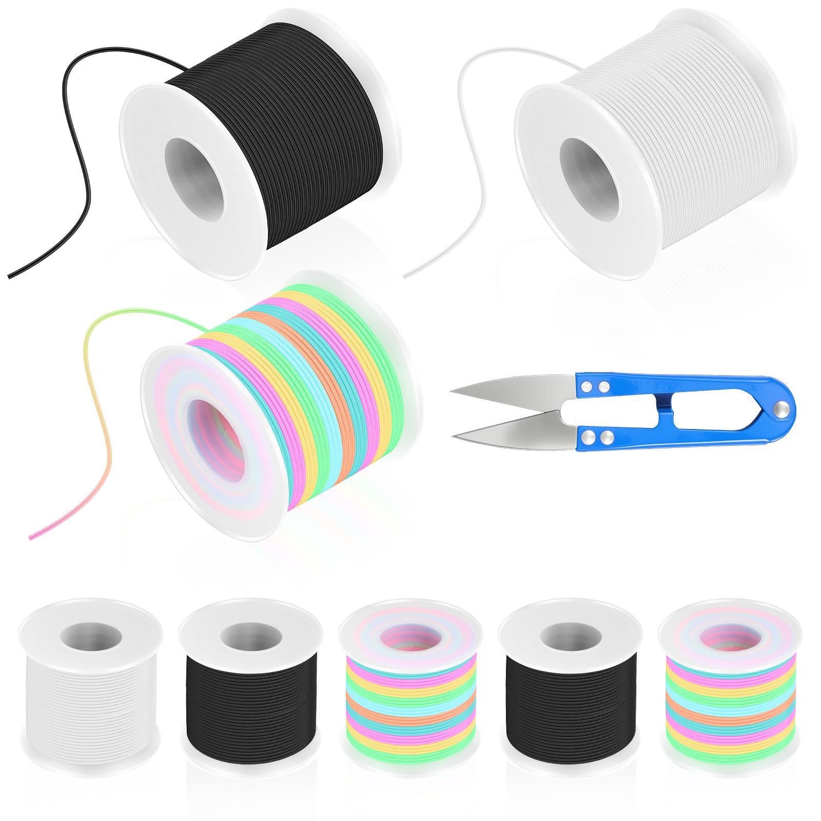 8 Rolls 0.039 inch Stretchy Bracelet String 164ft Colorful Elastic Bracelet Strings for Beading Jewelry Making and Crafting