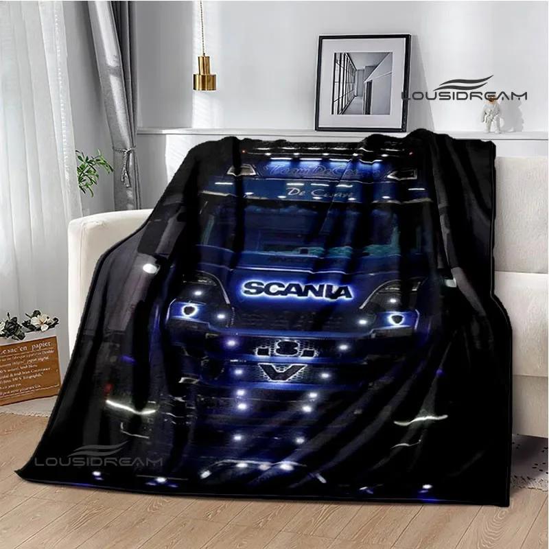 3D S-Scania Truck Printed Blanket Picnic Blanket Warm Flannel Blankets Home Bed Linings Blankets for Beds Birthday Gift