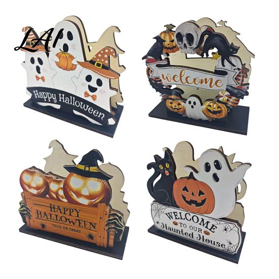 Seasonal Tabletop Ornament Halloween Wooden Napkin Holder Ghost Pumpkin Decorative Tissue Dispenser Kitchen Dining Storage Paper Organizer