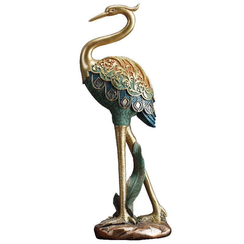 Grue Peinte Meuble TV Salon Bureau d'Entrée Meuble à Vin Ornements Résine Décorations Artisanales pour la Maison