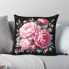 Prachtige Roze Pioenen Kussensloop Polyester Linnen Fluweel Creatieve Rits Decoratief Bank Stoel Kussenhoes