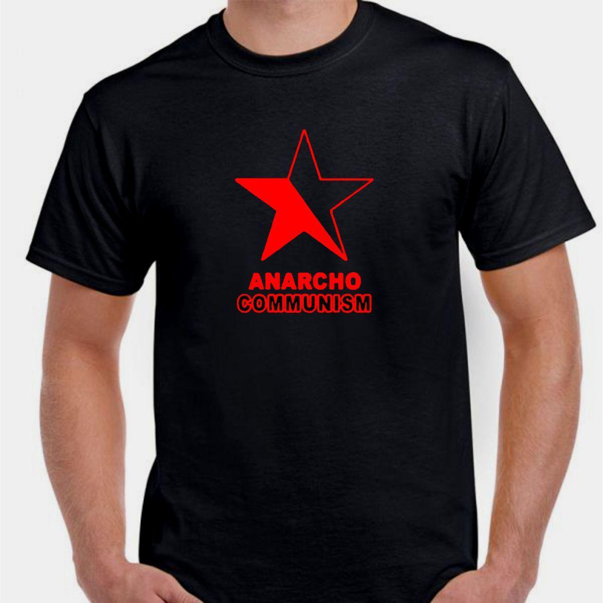 Anarchy Anarcho Communism red star Revolt Revolution T shirt tee S