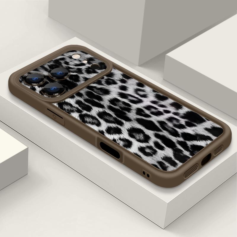 Snow Leopard Print Soft TPU Phone Case For iPhone Air 16e 17 16 15 14 Pro Max 13 12 Pro 15 16 14 Plus Shockproof Silicone Cover