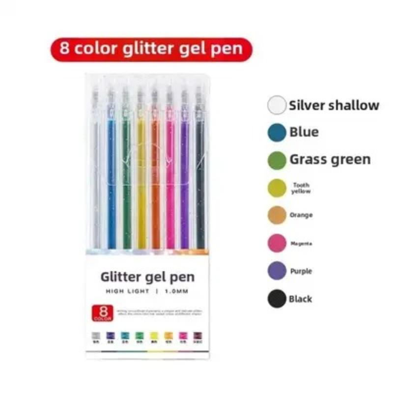 8/12/18/24Pcs Glitter Gel Pens With Shiny Sparkle Ink And Vibrant Colors Perfect For Journaling Drawing Diy Crafts School Use