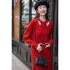 Women's Winter Waist-Cinching Knitted Sweater Dress with Belt