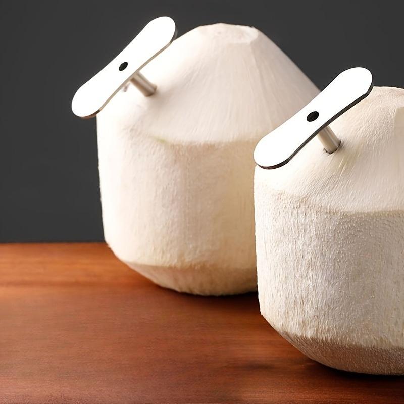 

Stainless Steel Coconut Opener with a Cutting Knife, Reusable Coconut Drilling Tool