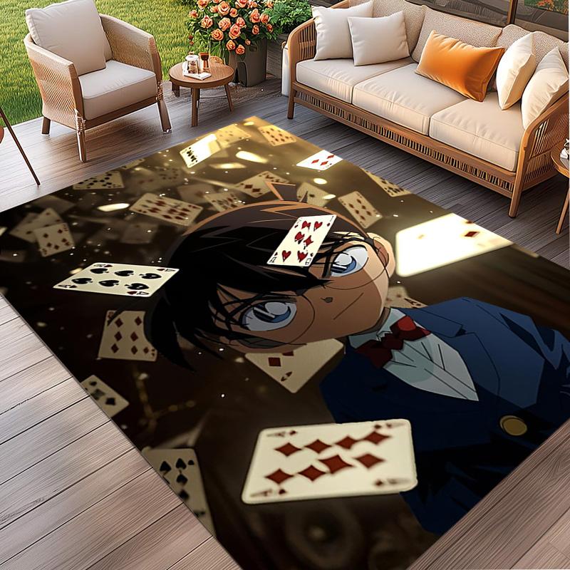 Detective Conan Print Rug, Washable Floor Carpet, For Entryway Dorm Laundry Room Office Study, Home Decor Birthday Christmas Gift