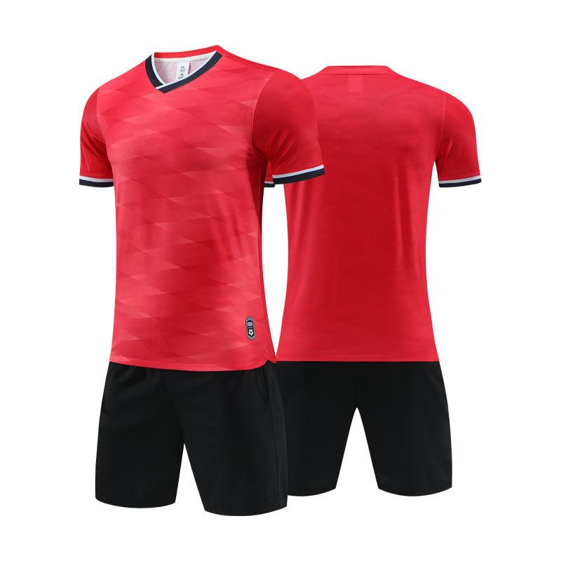 Short-sleeved Football Jersey Set Adult Children's Football Training Jersey Team Summer Game Jersey