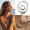 Wood Beads Boho Necklace Set Cord Vintage Wooden Bead Jewelry Hand Woven Jewelry Daily Wear