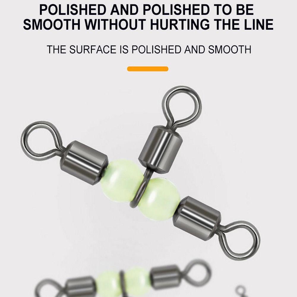 Lure Line Connector Solid Ring Fishing Tackle Luminous Beads Fishing Swivel Fishing Connector